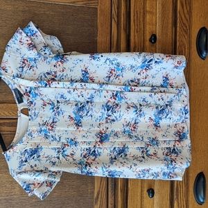 The Limited Cap Sleeve Abstract Print Blouse